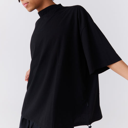 OG Embroidery S/S MOCK NECK BLACK