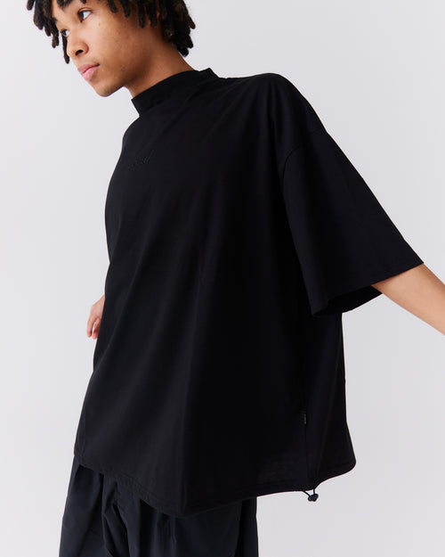 OG Embroidery S/S MOCK NECK BLACK