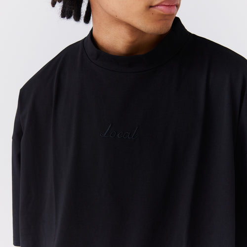 OG Embroidery S/S MOCK NECK BLACK