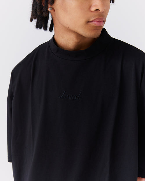 OG Embroidery S/S MOCK NECK BLACK