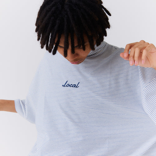 OG Embroidery S/S MOCK NECK WHITE BOARDER