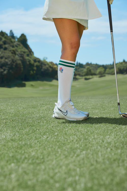 CIRCLE CORE LOGO LINE SOCKS WHITE