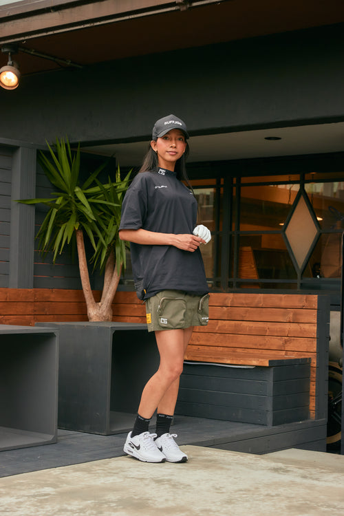 GG BACK POCKET MOCK NECK BLACK