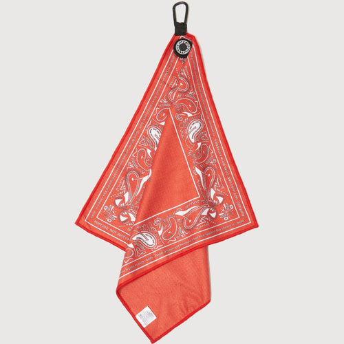 PAISLEY GOLF TOWEL RED