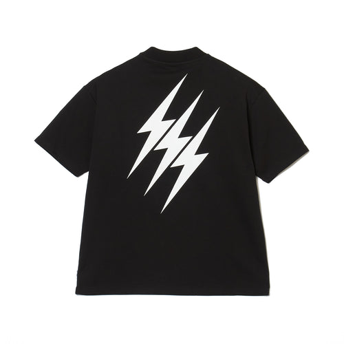 #THUNDER MOCK NECK TEE BLACK