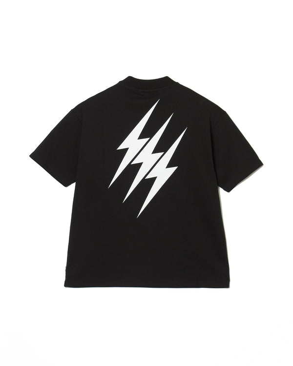 #THUNDER MOCK NECK TEE BLACK