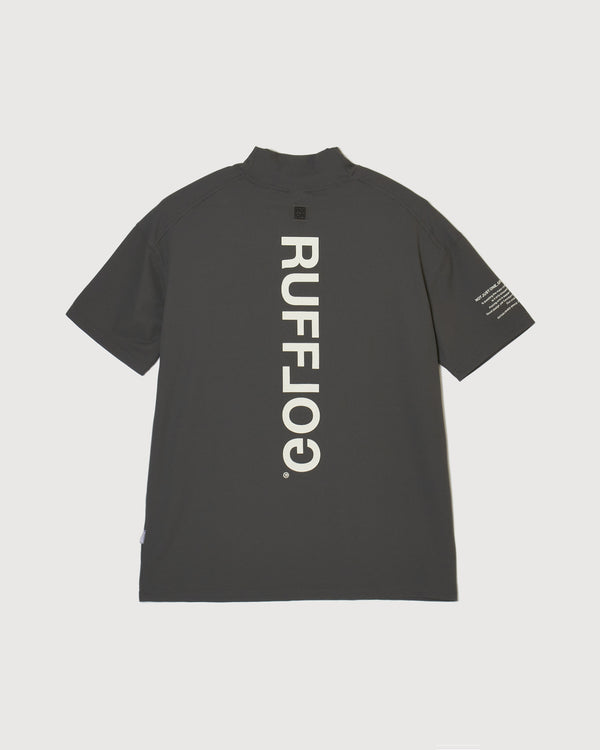 VERTICAL LOGO MOCK TEE CHARCOAL