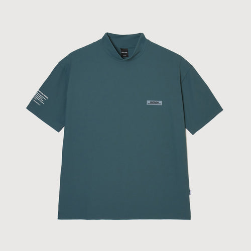 VERTICAL LOGO MOCK TEE GREEN