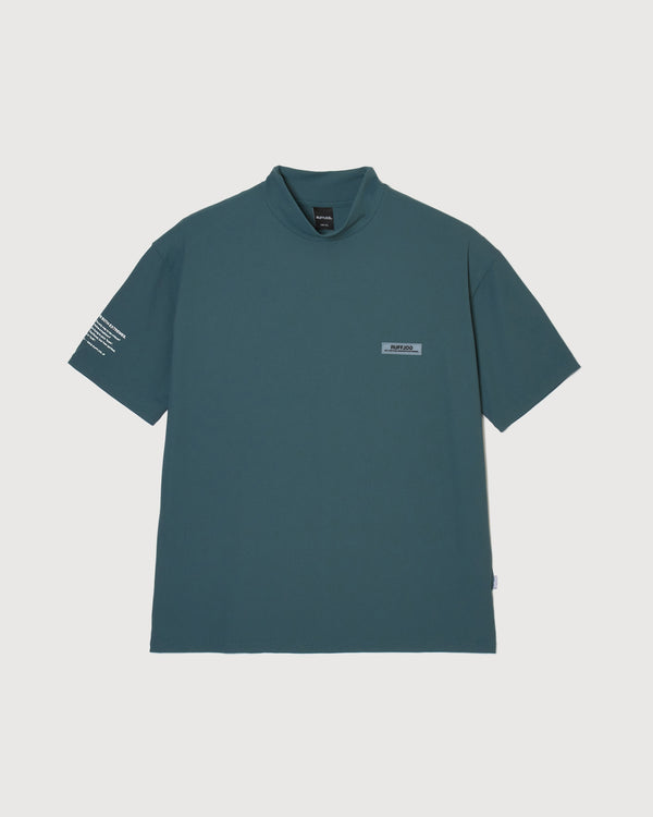 VERTICAL LOGO MOCK TEE GREEN