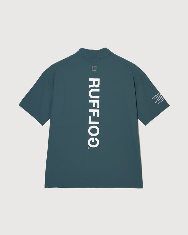 VERTICAL LOGO MOCK TEE GREEN