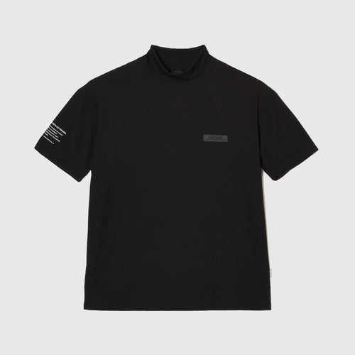 VERTICAL LOGO MOCK TEE BLACK