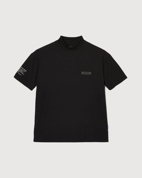 VERTICAL LOGO MOCK TEE BLACK