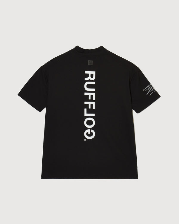 VERTICAL LOGO MOCK TEE BLACK