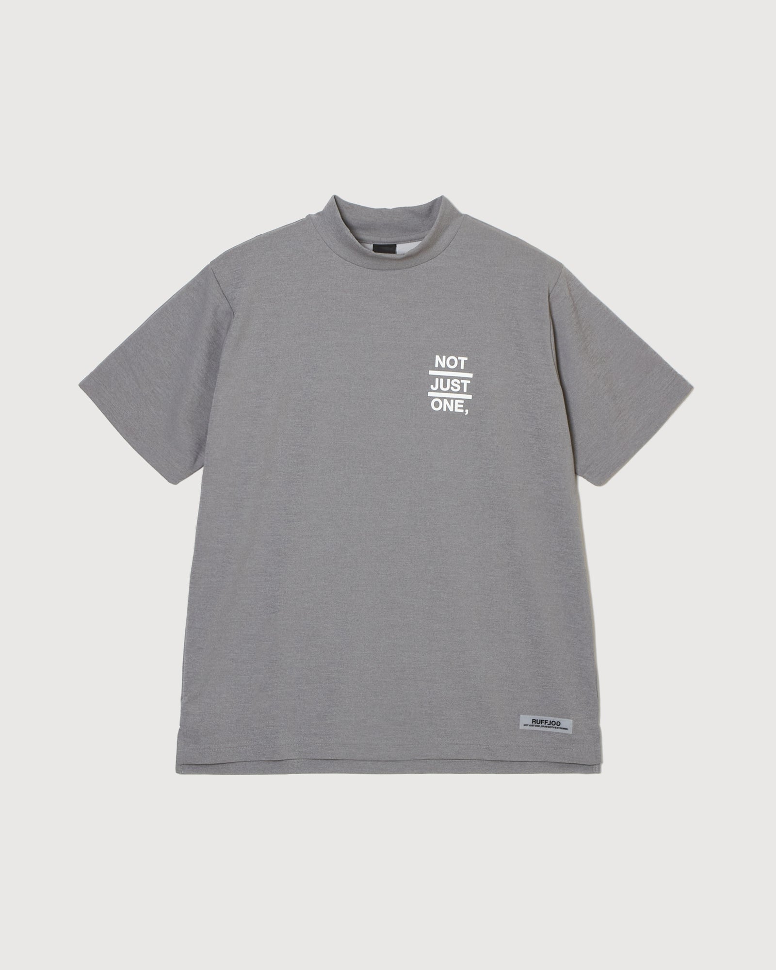 VERTICAL LOGO MOCK NECK SHIRTS CHARCOAL – RUFFLOG