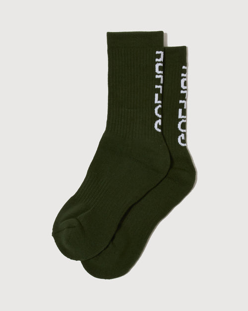 RUFFLOG LOGO 2P SOCKS BLACK/GREEN