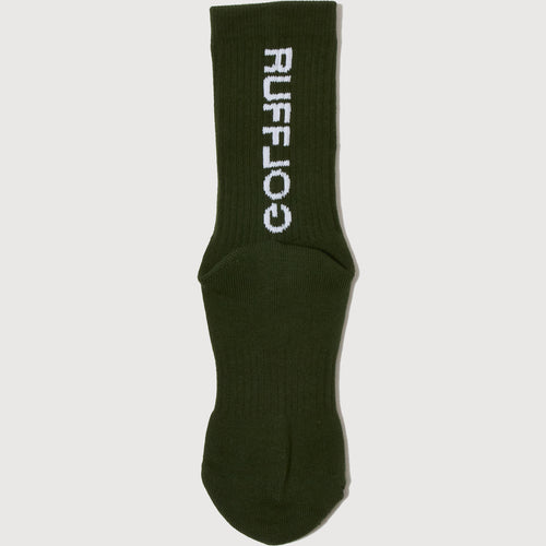 RUFFLOG LOGO 2P SOCKS BLACK/GREEN