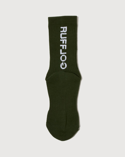 RUFFLOG LOGO 2P SOCKS BLACK/GREEN