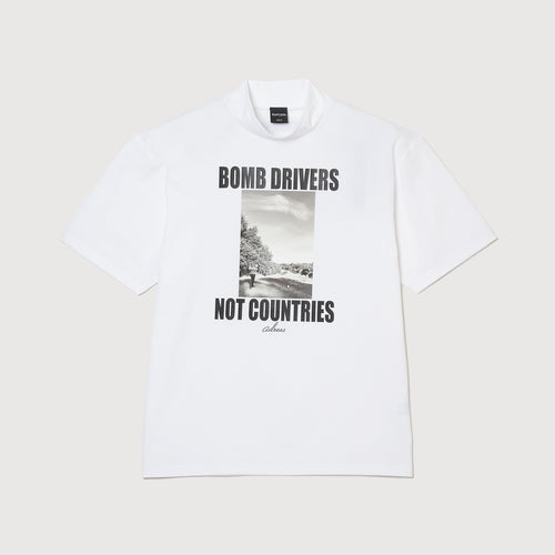 BOMB DRIVERS NOT COUNTRIES MOCK NECK WHITE