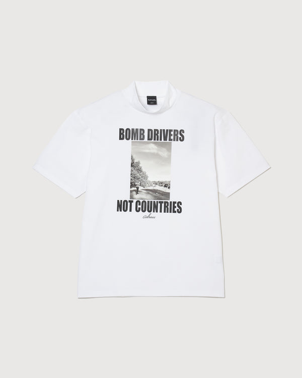 BOMB DRIVERS NOT COUNTRIES MOCK NECK WHITE