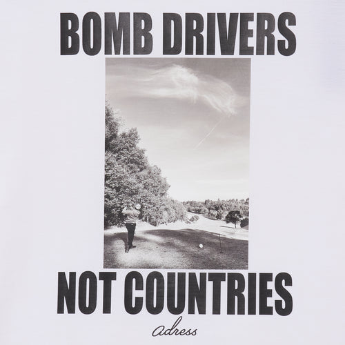 BOMB DRIVERS NOT COUNTRIES MOCK NECK WHITE