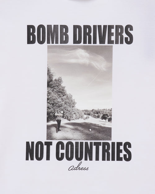 BOMB DRIVERS NOT COUNTRIES MOCK NECK WHITE