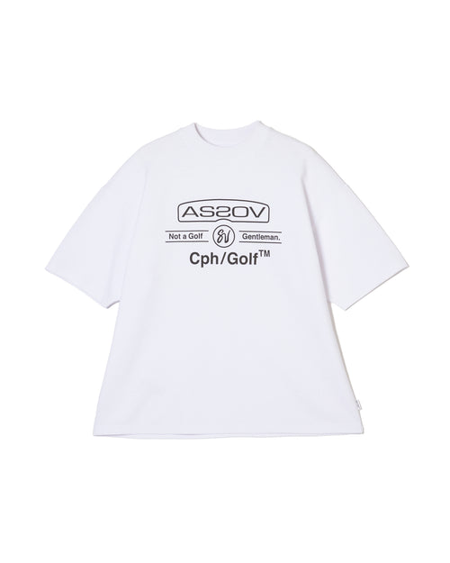 AS2OV×Cph/Golf™ #OVERSIZED MOCK NECK TEE WHITE