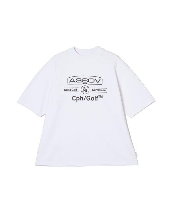 AS2OV×Cph/Golf™ #OVERSIZED MOCK NECK TEE WHITE