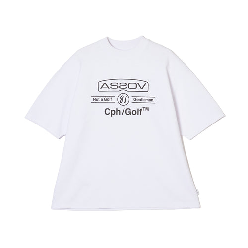 [WOMEN'S] AS2OV×Cph/Golf™ #OVERSIZED MOCK NECK TEE WHITE