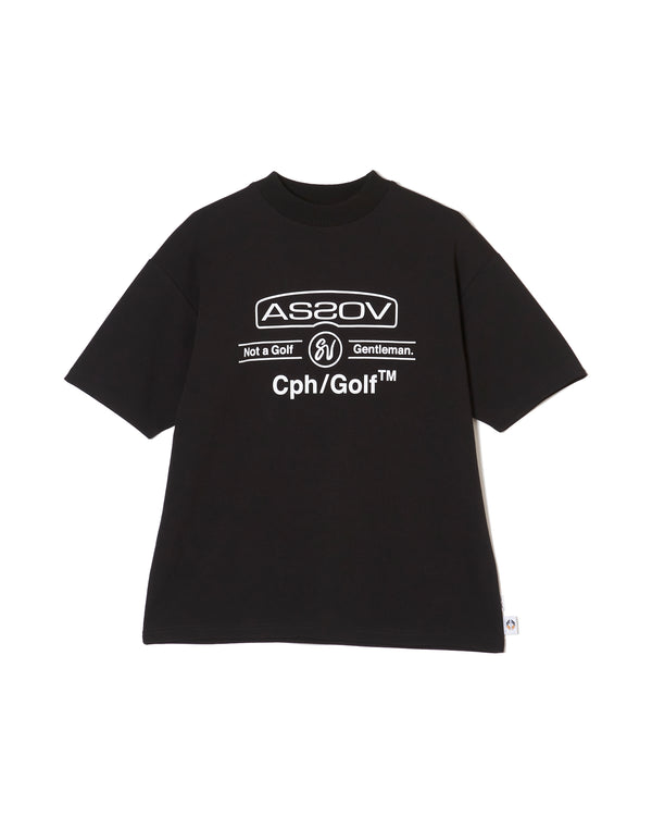 AS2OV×Cph/Golf™ #OVERSIZED MOCK NECK TEE BLACK