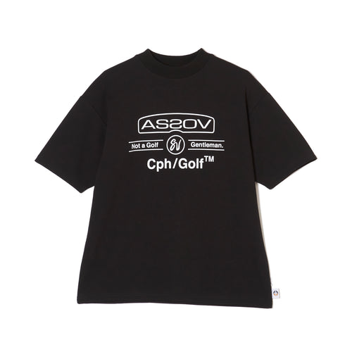 [WOMEN'S] AS2OV×Cph/Golf™ #OVERSIZED MOCK NECK TEE BLACK