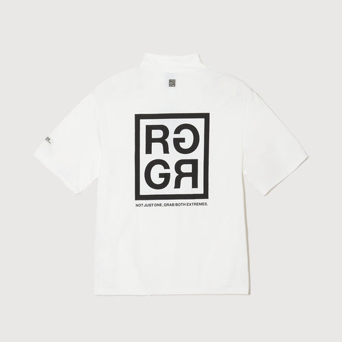 24S SQUARE RG LOGO MOCK NECK WHITE