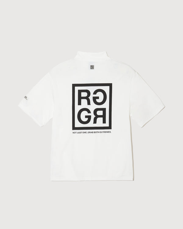 24S SQUARE RG LOGO MOCK NECK WHITE