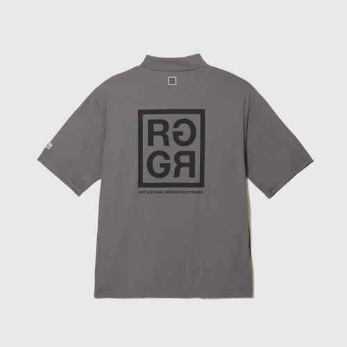 24S SQUARE RG LOGO MOCK NECK GRAY