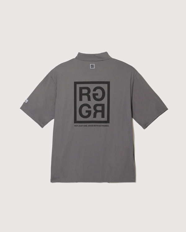 24S SQUARE RG LOGO MOCK NECK GRAY