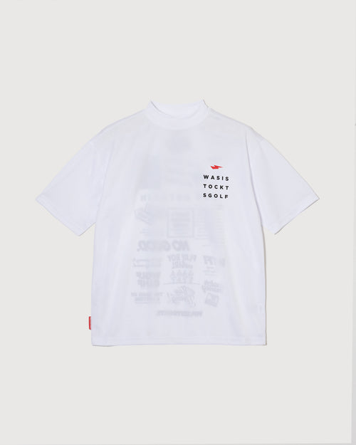 WASISTOCKTS GOLF MOCK NECK TEE WHITE