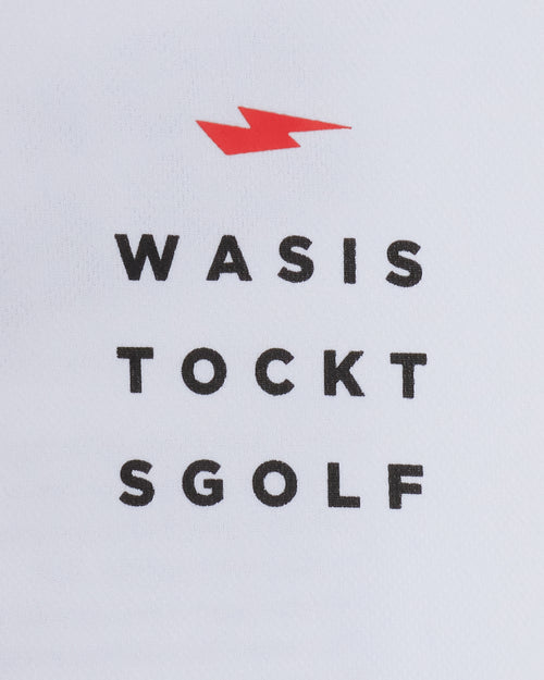 WASISTOCKTS GOLF MOCK NECK TEE WHITE