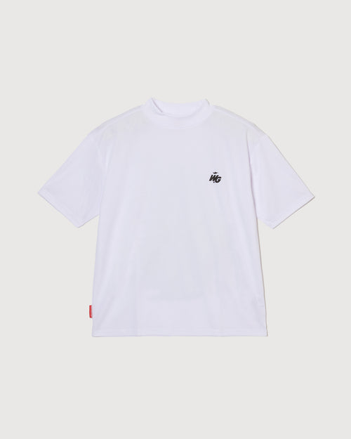 Stay Young,Stay Gold MOCK NECK TEE WHITE