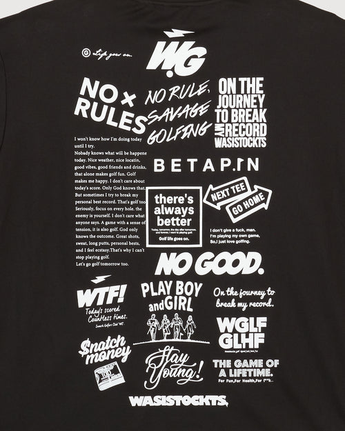 WASISTOCKTS GOLF MOCK NECK TEE BLACK