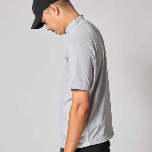 TC S/S MOCK NECK GRAY