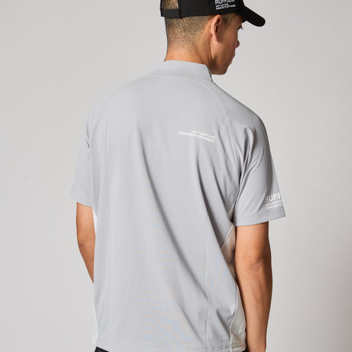 TC S/S MOCK NECK GRAY