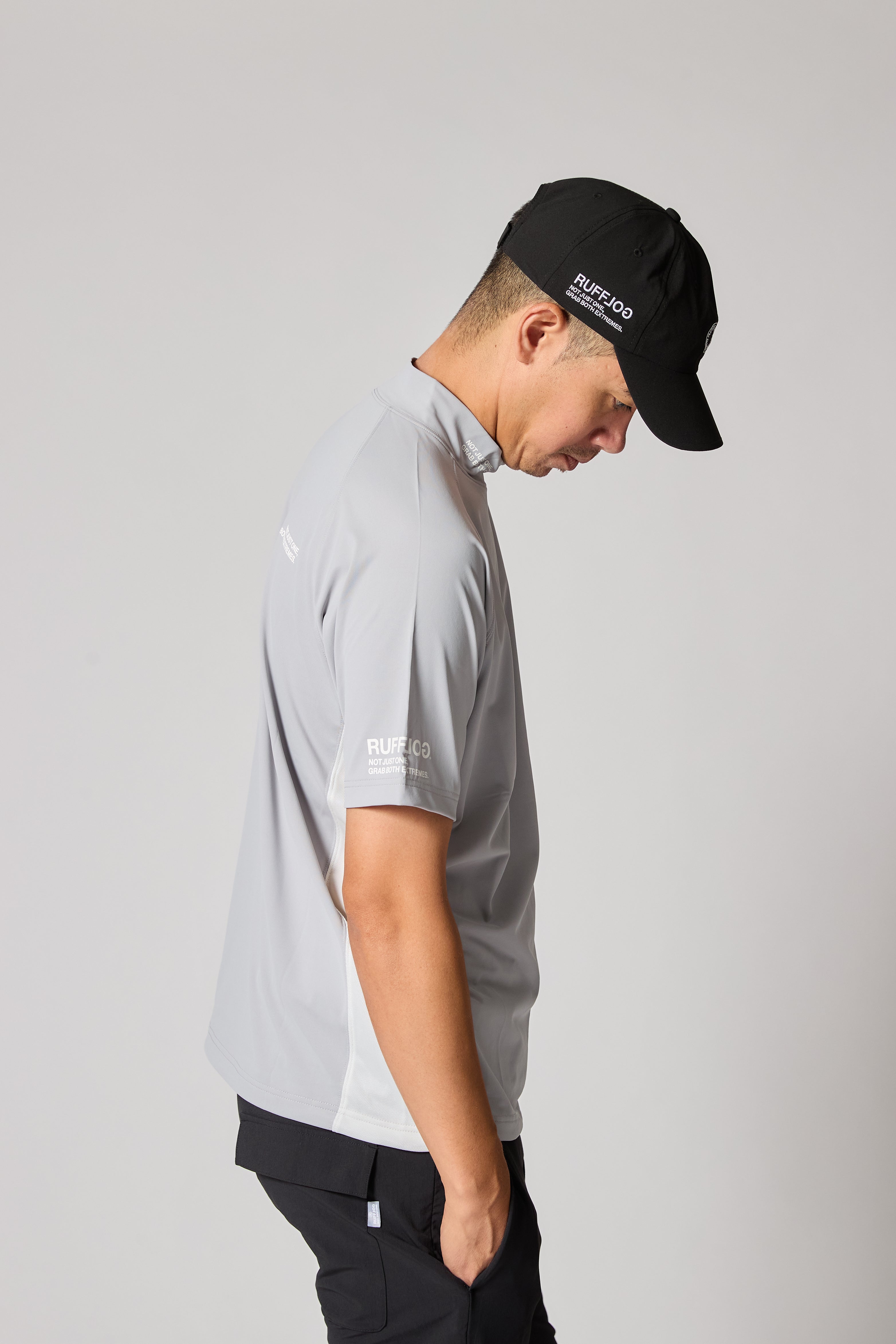 TC S/S MOCK NECK GRAY – RUFFLOG