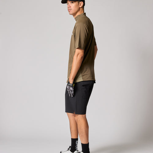 TC S/S MOCK NECK KHAKI