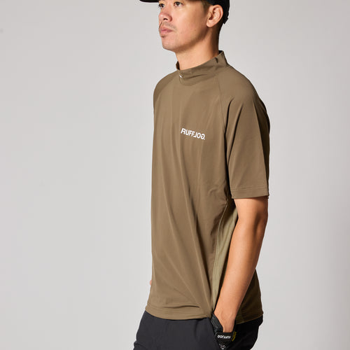 TC S/S MOCK NECK KHAKI