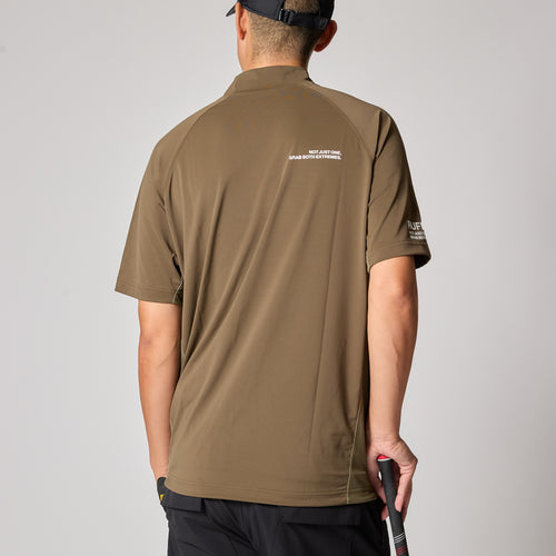 TC S/S MOCK NECK KHAKI