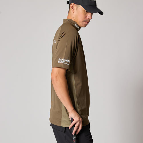 TC S/S MOCK NECK KHAKI