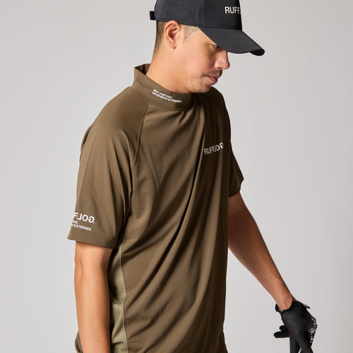 TC S/S MOCK NECK KHAKI