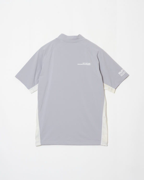 TC S/S MOCK NECK GRAY