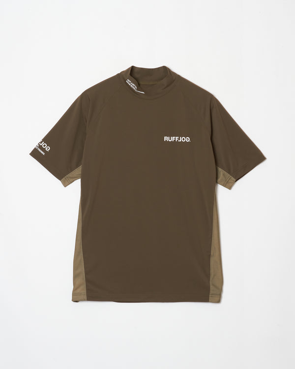 TC S/S MOCK NECK KHAKI