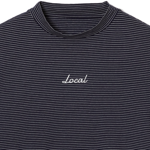 OG Embroidery L/S MOCK NECK Blue Boarder