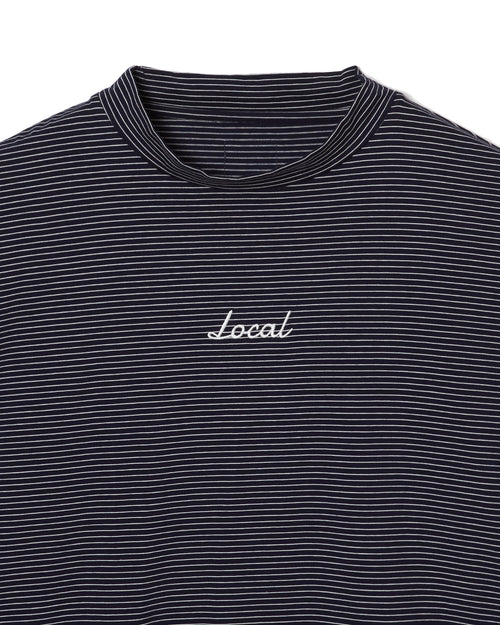 OG Embroidery L/S MOCK NECK Blue Boarder